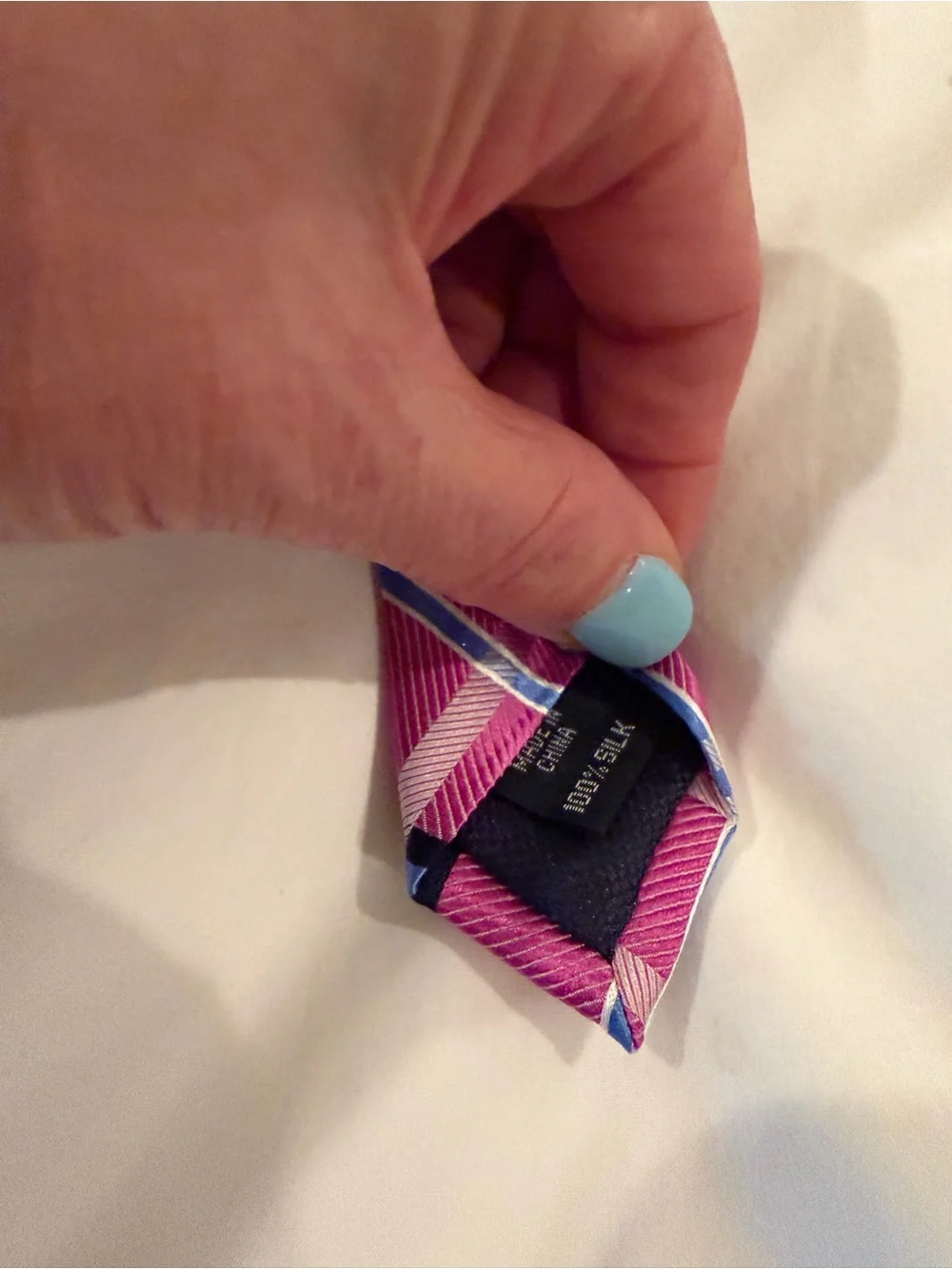 Nautica Pink Plaid Tie with Navy and White Stripes